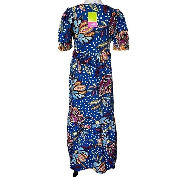 Tabitha Brown x Target Women's Mixed Floral/ Polka Dot Print Puff Sleeve - Picture 4 of 4